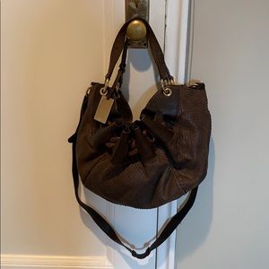 FURLA Brown snakeskin crossbody bag